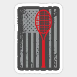 American Flag Tennis Shirt - Cool Awesome I Love Tennis Sticker